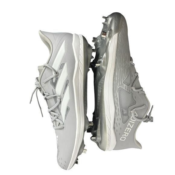Adidas Adizero Afterburner 9 Gray White Silver Baseball Cleats NEW Men's Size 13 - Picture 8 of 9